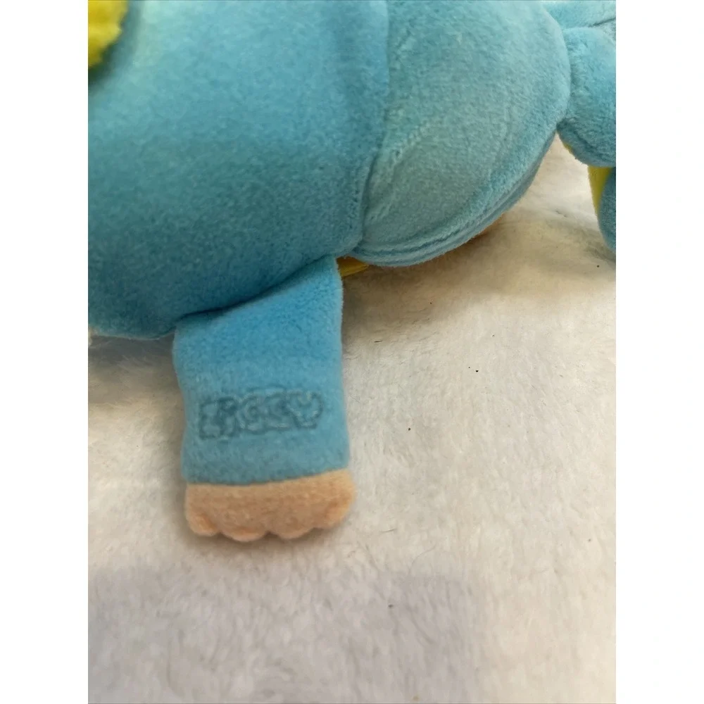 Cute Plush Toy Ziggy in Easter Bunny Costume, Blue‎ & Yellow, Bow Tie 1980s